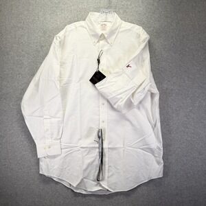 Brooks Brothers Dress Shirt Mens 16.5 32/33 White Non Iron Supima Script A